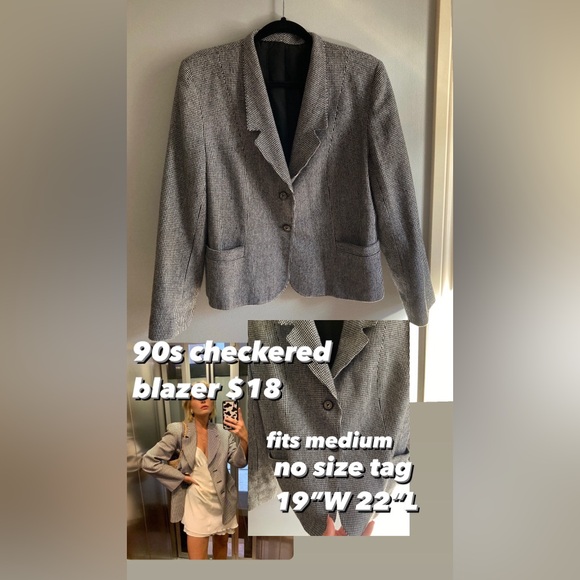 90s checkered blazer - Picture 1 of 5